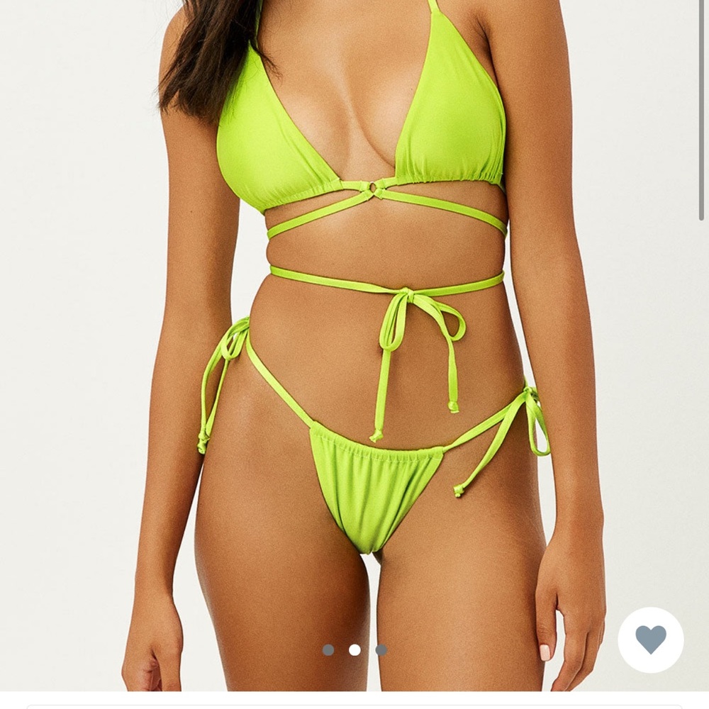 Frankie’s Bikinis Ribbed Bottom Slime - NWT